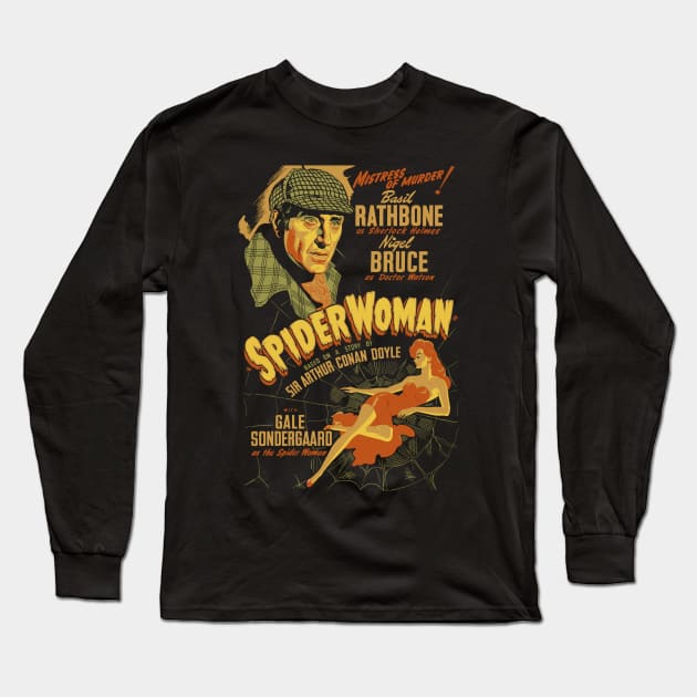 Sherlock Holmes And The Spider Woman Design Long Sleeve T-Shirt by HellwoodOutfitters